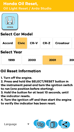 Oil Light Reset Honda