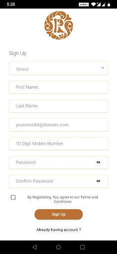 Android application Rangas ThangaMaligai screenshort