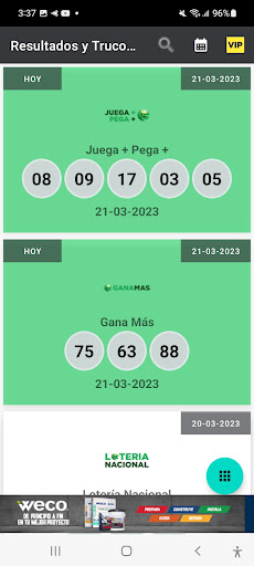 Android application Loteria de Hoy screenshort