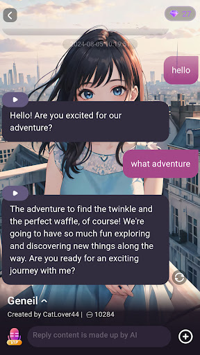 Android application Fantasy Chat AI screenshort