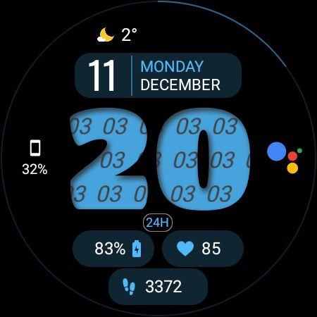 Dens BigHours Watch Face Screen 3
