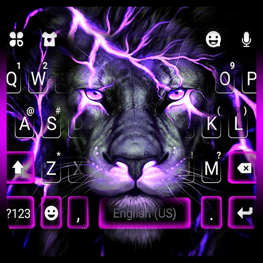 Lightning Neon Lion Keyboard T logo