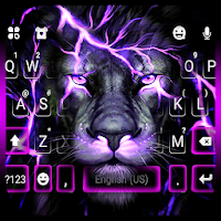 Тема для клавиатуры Lightning Neon Lion