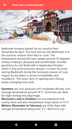 Badrinath : Travel Guide Screen 2