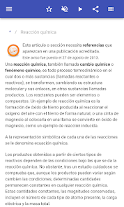 Screenshot 2 Reacciones químicas android