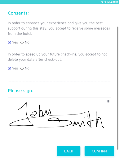 Android application B-Guest Front Desk Check-In screenshort