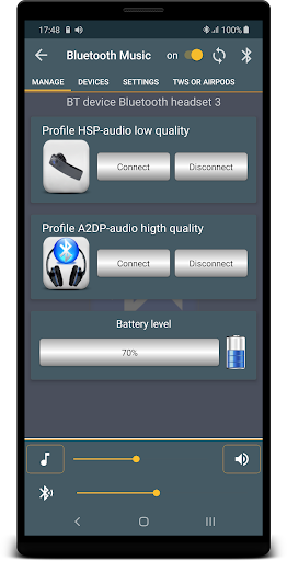 Bluetooth Music Widget Battery Screen 3