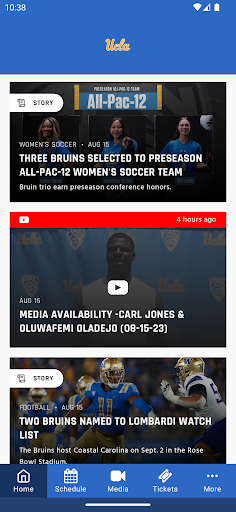 Android application UCLA Bruins screenshort