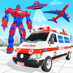 Cover Image of Download Flying Ambulance Robot Car Transform: Robot Games 7 APK
