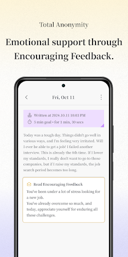 Screenshot of Sunrise: Journal Therapy