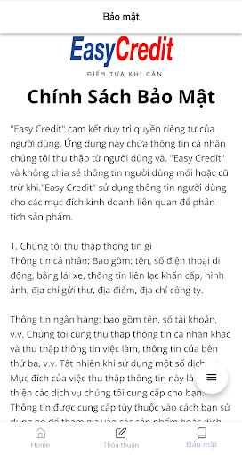 eFinace - EasyCredit Screen 2