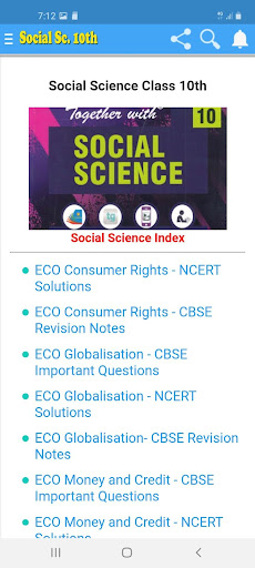 Social Science 10th Notes App