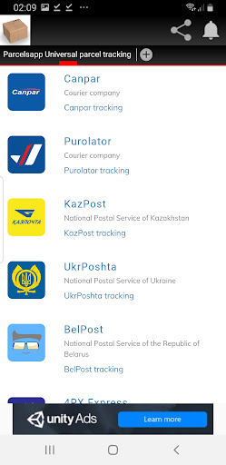 Universal Parcel Tracking Screen 3