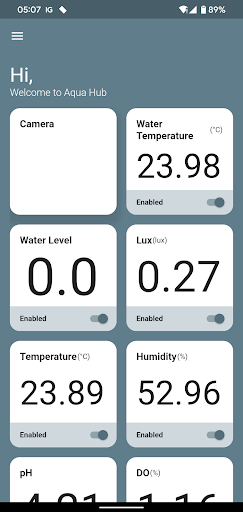 Android application Aqua Hub screenshort