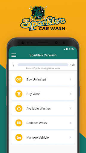 Android application Sparkles Car Wash screenshort