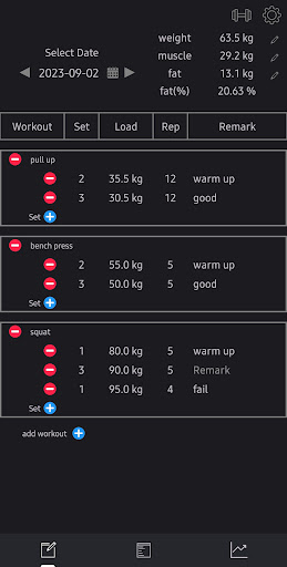 Gym Note - Track Workout Screen 2