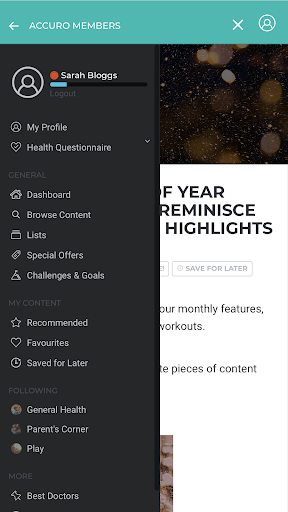 Android application Accuro Health Hub screenshort