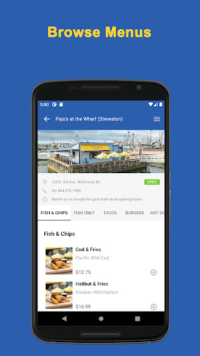 Android application Pajo's Fish and Chips screenshort