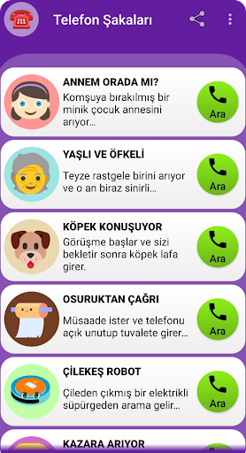 Android application Telefon Şakaları screenshort