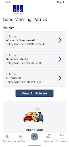 TAG Insurance Online Screen 2