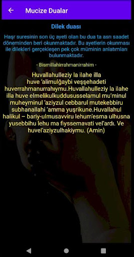 Android application Mucize Dualar screenshort