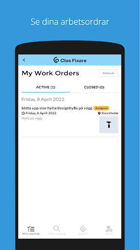 Android application Clas Fixare AO screenshort