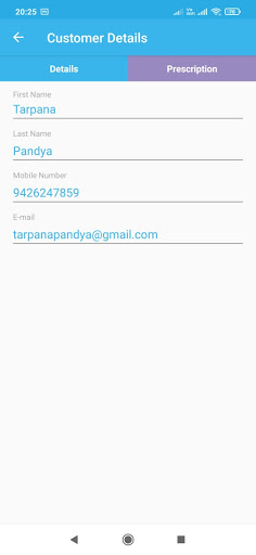 Optical Patient (RX) Manager Screen 3