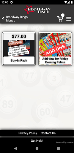 Broadway Bingo Screen 2