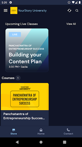 Android application YourStory University screenshort