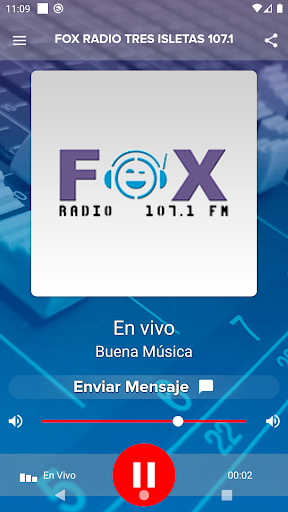 Android application Fox radio tres isletas 107.1 screenshort