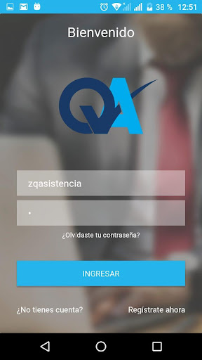 Android application QAsistencia screenshort