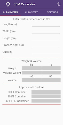 Android application CBM Calculator screenshort