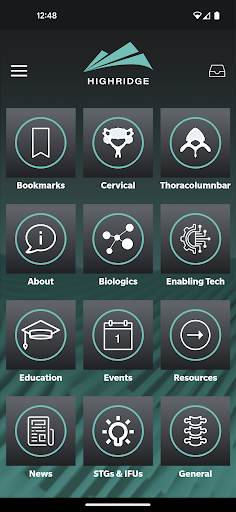 Android application The Highridge Spine App screenshort