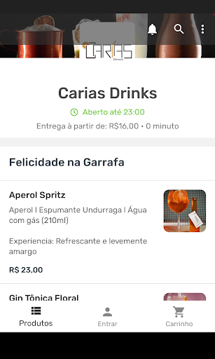 Carias Drinks Screen 2