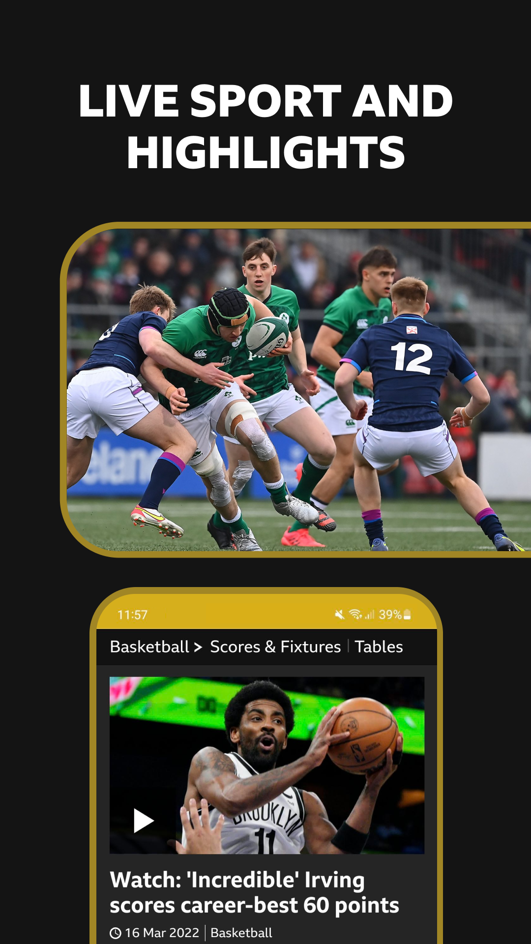 Android application BBC Sport - News & Live Scores screenshort