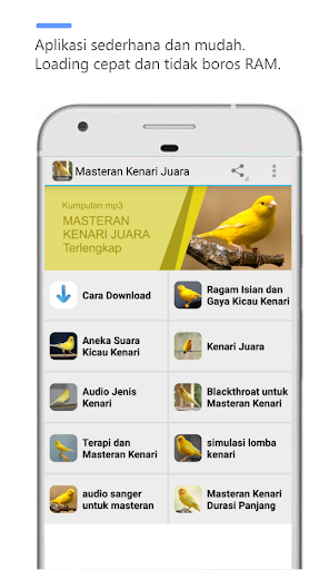 Android application Masteran Kenari Juara screenshort