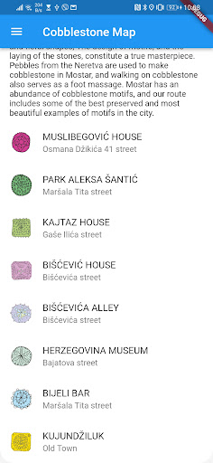 Android application Mostar Herit Routes screenshort