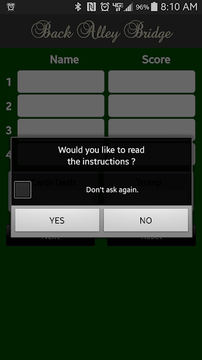 Back Alley Bridge Scorekeeper