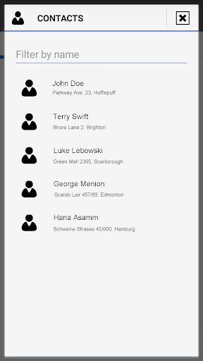 Screenshot of Contacts for Locus Map