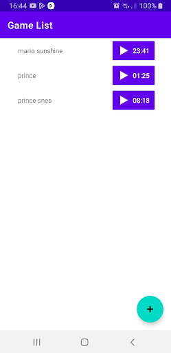 Android application Game Time Manager screenshort
