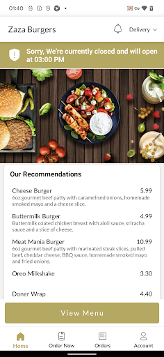 Zaza Burgers Screen 2