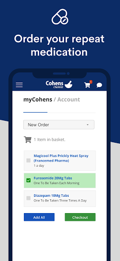 Android application myCohens screenshort