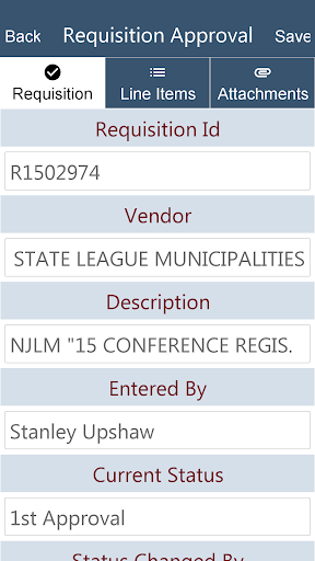 MCSJ E-Requisition Management Screen 2