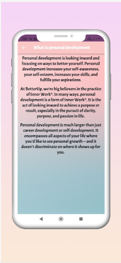 Personal Development Screen 2