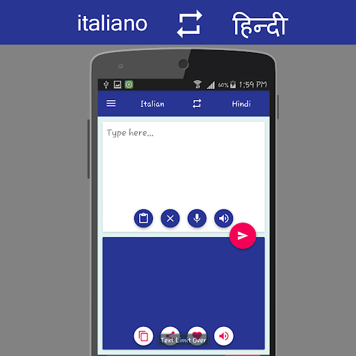 Android application Italian Hindi Translator screenshort
