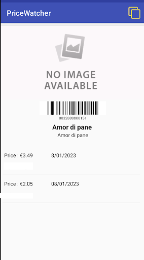 PriceWatcher Screen 2
