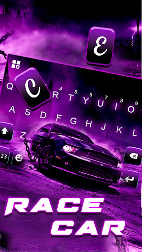 Purple Race Car Keyboard Theme Screen 3