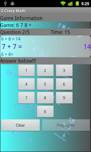 Z Crazy Math Screen 2