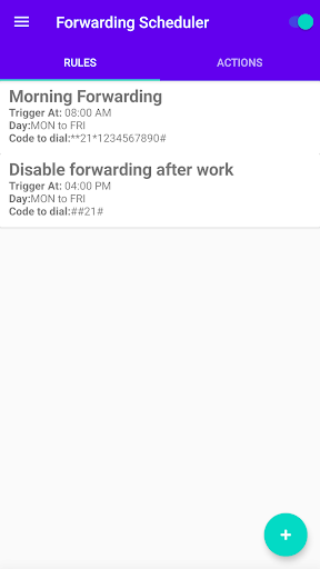 Android application Call Forwarding Manager screenshort