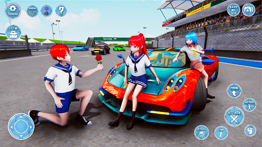 Anime High School Girl 3D Sim Screen 3